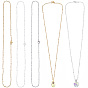 12Pcs 3 Colors 1.5MM 304 Stainless Steel Satellite Chain Necklaces, with Lobster Claw Clasps