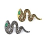Броши-змеи из сплава со стразами, для женщин унисекс, зелёные