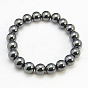 Немагнитные синтетический гематит бисерные браслеты шарика, 62 мм