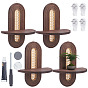 4 Sets Oval Wooden Wall-Mounted Storage Rack