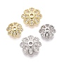 Колпачки для бусин из прозрачного кубического циркония из латуни, цветок