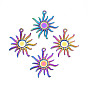 Rainbow Color Alloy Big Pendant Settings for Enanmel, Cadmium Free & Lead Free, Sun