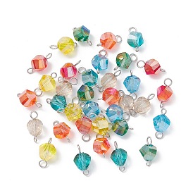 7 шт. гальванизированные прозрачные стеклянные поворотные соединители, с латунными двойными петлями, разноцветные