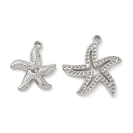 304 Настройки горный хрусталь из нержавеющей стали кулон, очарование морской звезды