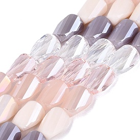 Гальваническое покрытие, нити из стеклянных бусин разных стилей, твист, граненые