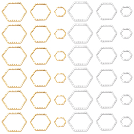 48шт 6 латунные соединительные кольца, долговечный, без кадмия и без свинца, шестиугольник