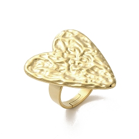 304 регулируемые кольца с текстурой в виде сердца из нержавеющей стали, украшения для женщин