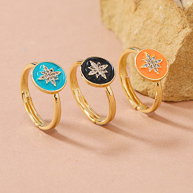 Simple ring female personality design trend star totem jewelry female high-level elegance