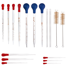 Graduated Glass Transfer Pipettes Sets, with Stirring Rod and Pig Hair Test Tube Brush