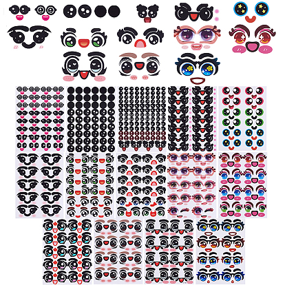 14 листы 14 стили воздушные шары куклы выражение лица наклейки, самоклеющиеся наклейки