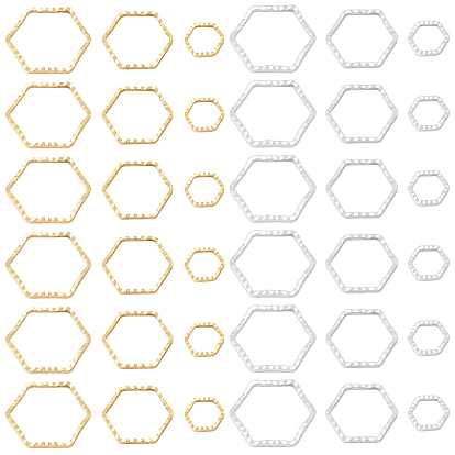 48шт 6 латунные соединительные кольца, долговечный, без кадмия и без свинца, шестиугольник