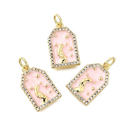 Латунные микро проложить кубического циркония подвески, с эмалью, женские прелести, без свинца и без кадмия, стойки покрытие, долговечный, с целью перехода в кольце