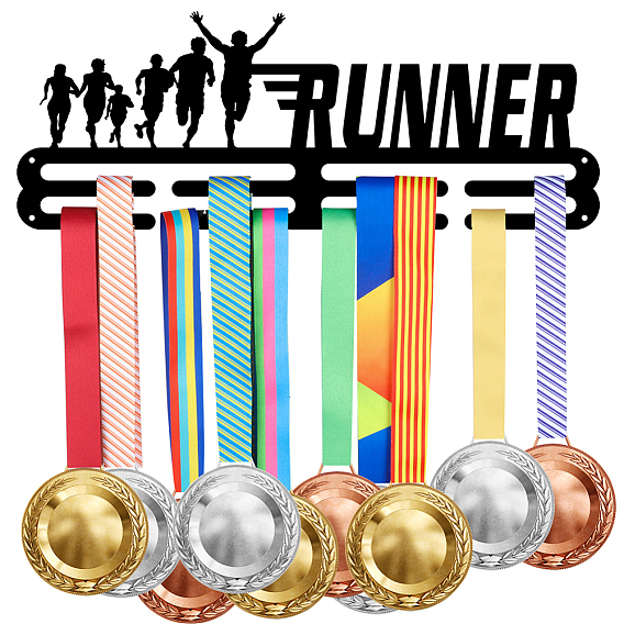 Железная вешалка для медалей, 3-линия, с винтами, чёрные