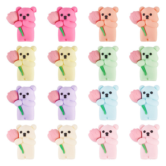 16 шт 8 цвета силиконовые бусины, несут с цветком