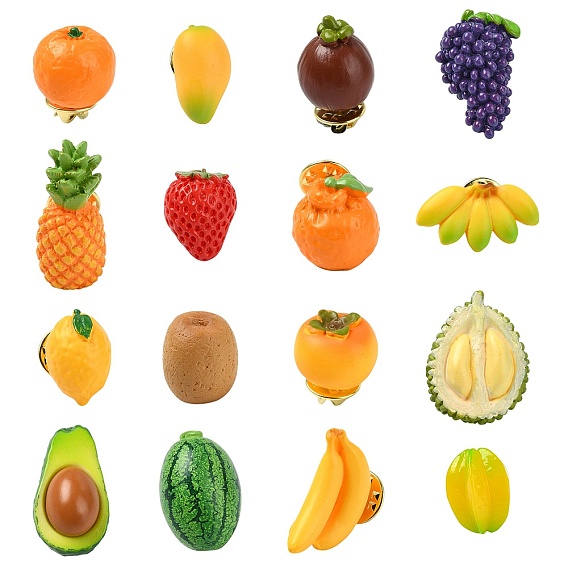 16 шт. 16 стили булавки для рюкзака из сплава смолы и сплава, разнообразные