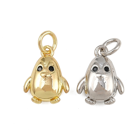 Латунные микро проложить кубического циркония подвески, с целью перехода в кольце, прелести пингвина, стойки покрытие, долговечный, без свинца и без кадмия