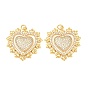 Латунные микропаве прозрачные подвески с фианитом, сердце прелести, стойки покрытие, долговечный, без свинца и без кадмия