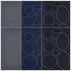 6 листы 3 стиль прямоугольник с круглым и овальным узором самоклеящаяся нейлоновая аппликация, ремонтный патч, аксессуары для швейного ремесла