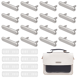 16шт. декоративные застежки для сумок в форме длинного овального кольца из цинкового сплава, штамповка пустых тегов, с железными прокладками