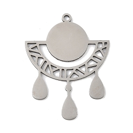 201 подвески из нержавеющей стали, лазерная резка, подвеска в виде веера и слезы, анти-тускнение