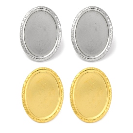 304 Stainless Steel Oval Stud Earrings