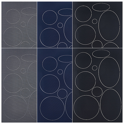 6 листы 3 стиль прямоугольник с круглым и овальным узором самоклеящаяся нейлоновая аппликация, ремонтный патч, аксессуары для швейного ремесла