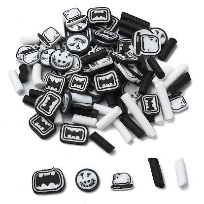 Кабошоны из полимерной глины ручной работы на тему Хэллоуина, летучая мышь/череп/бутылка/колонна