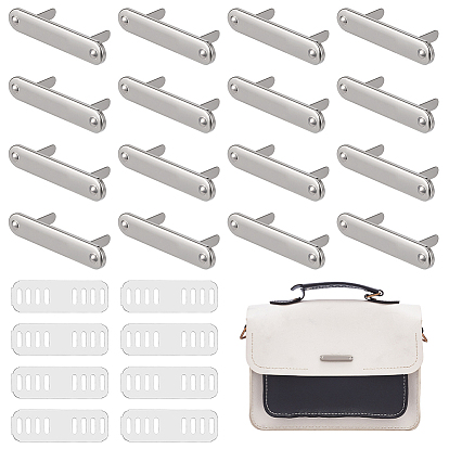 16шт. декоративные застежки для сумок в форме длинного овального кольца из цинкового сплава, штамповка пустых тегов, с железными прокладками