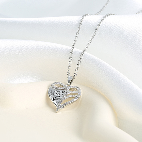 Ожерелья из латуни с подвесками в форме сердца и слова и кристаллами из горного хрусталя