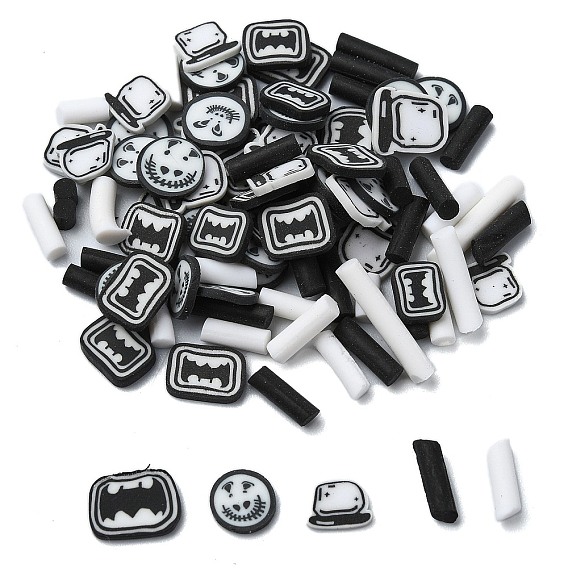 Кабошоны из полимерной глины ручной работы на тему Хэллоуина, летучая мышь/череп/бутылка/колонна