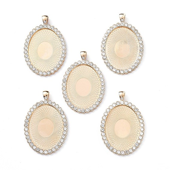 Настройки кабошон большой кулон овальной сплав горный хрусталь, без кадмия и без свинца, подвески кадров памяти, лоток : 30x40 мм, 58x39x4 мм, отверстия: 4x7 mm, 26 шт / пакет