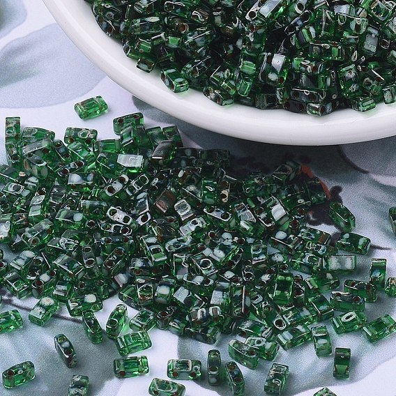MIYUKI Half TILA Beads, Japanese Seed Beads, 2 Hole, Transparent Colours Picasso