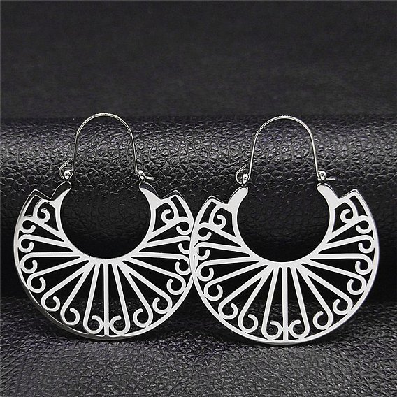 304 серьги-кольца с полыми арками из нержавеющей стали, богемные серьги