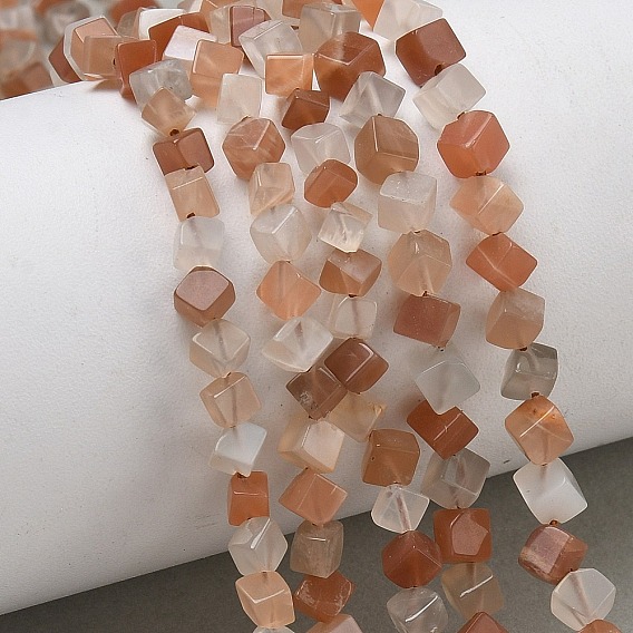 Натуральный лунный камень бисер нитей, диагональные кубические бусины