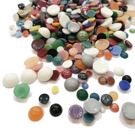 Acrylic & Glass Cabochons, Half Round