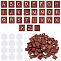 3 Sets Wood Cabcohons, Rectangle with Letter, 300pcs Acrylic Double Side Self Adhesive Stickers