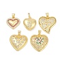 Латунные микро проложить кубического циркония подвески, сердце, без свинца и без кадмия, долговечный, стойки покрытие