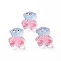 Transparent Epoxy Resin Cabochons, with Glitter Powder, Bear