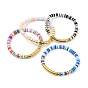 Stretch Bracelets, with Polymer Clay Heishi Beads and Non-magnetic Synthetic Hematite Beads