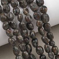 Natural Fluorescent Syenite Rock(Glow under UV Light) Beads Strands, Tumbled Stone, Nuggets