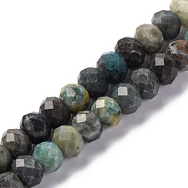 Natural Chrysocolla Beads Strands, Faceted, Rondelle