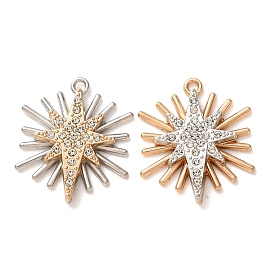 Alloy Rhinestone Pendants, Star Charms