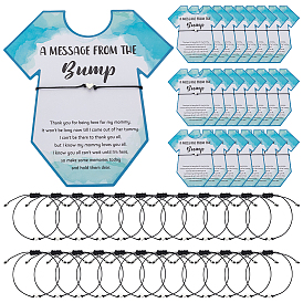24 шт. бумажные браслеты с напечатанным текстом, с 24шт. регулируемым плетеным полиэстеровым шнуром-браслетом