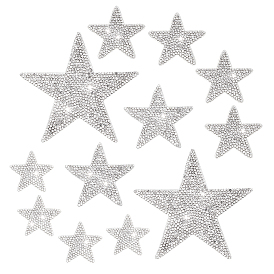 12 шт. 4 стили самоклеящиеся аппликации со стразами, наклейки со стразами из сверкающей смолы, звезда