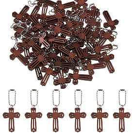 70шт. крест деревянные подвесные украшения, с цепями железный шар