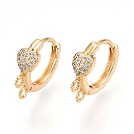 Латунный микропаве кубический цирконий кольцо серьги фурнитура, без свинца, без никеля и без кадмия, кольцо и сердце