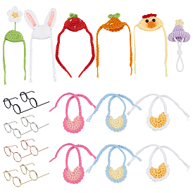 Наборы для изготовления кукол своими руками, включая мини-плетеную шапочку, с мини-кукольным нагрудником из хлопка и латунной оправой для очков