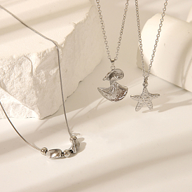 304 подвесные из нержавеющей стали ожерелья, цвет нержавеющей стали