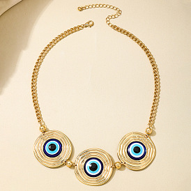 Ожерелья-нагрудники с тройной синей эмалью для женщин