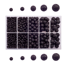 5 круглые бусины в стиле натуральной лавы